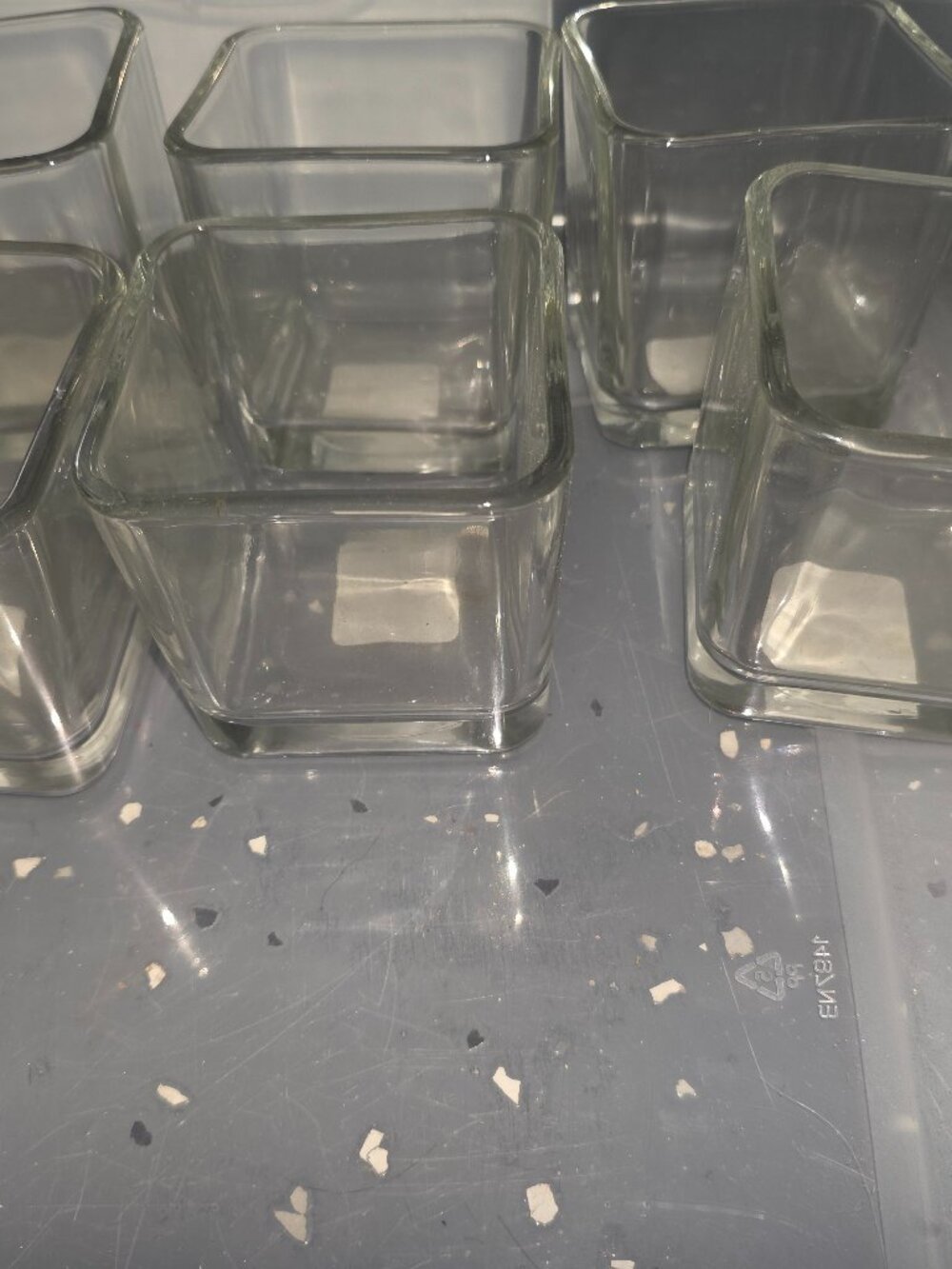 Libbey 5475 3.5" Medium Glass Cube Votive - 6 count